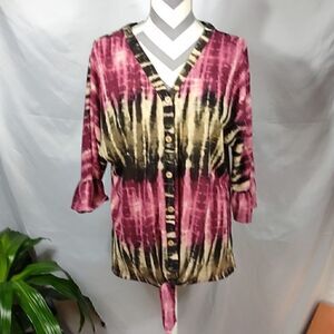 Now N Forever Tie Died Blouse